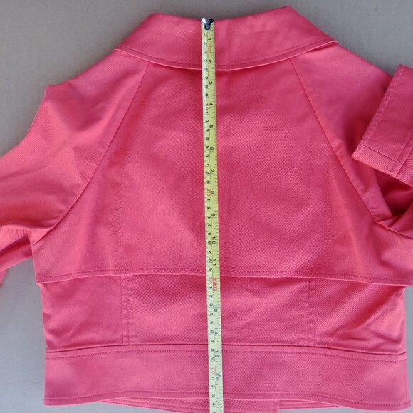 Ports International orange cotton cropped double breasted jacket size 6 - Picture 4 of 14
